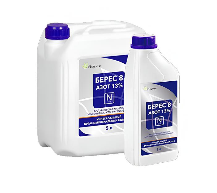 Удобрение «Берес-8» Супер гумат с микроэлементами универсальный с азотом 13% 5 л, опт фото 1