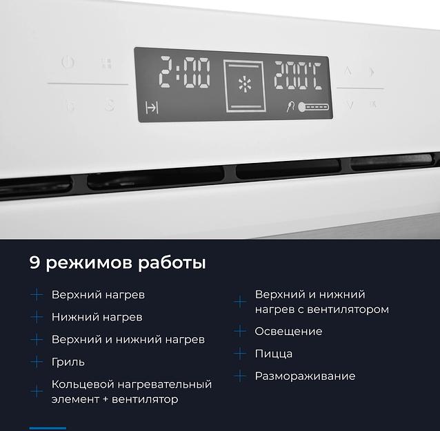 Духовой шкаф Электрический Zugel ZOE601W белый фото 7