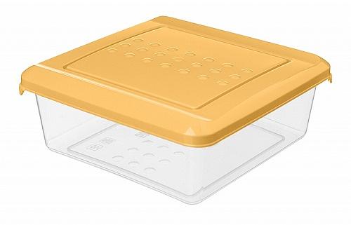 Контейнер для продуктов квадр. 0,5 л. 12,4*12,4*5 см. п/п с крышкой /1/26/ фото 1
