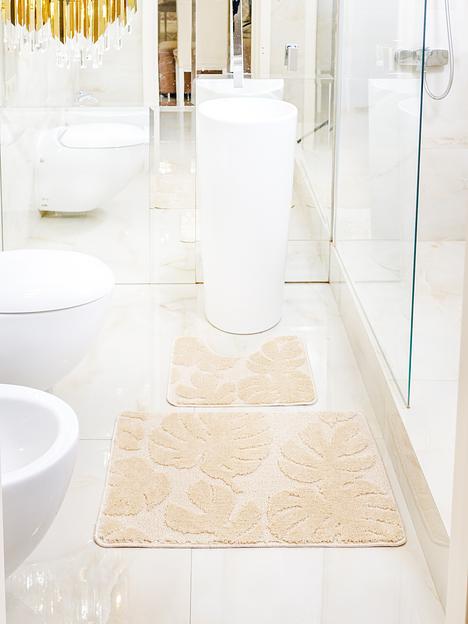 Комплект ковриков для ванной комнаты My Crystal серия Gold 50х80 см и 40х50 см, бежевый, опт фото 1