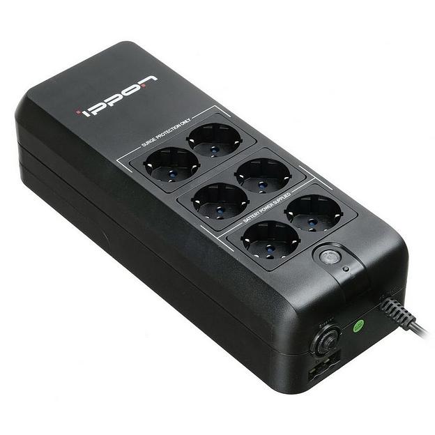 Источник бесперебойного питания Ippon Back Verso 600 300Вт 600ВА черный фото 1