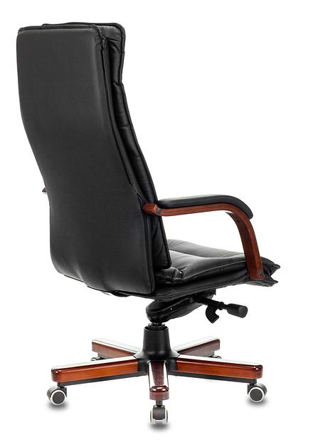 Кресло руководителя Бюрократ T-9927WALNUT черный кожа крестовина металл/дерево фото 4