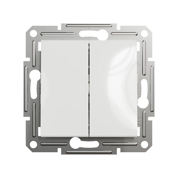 Переключатель двухклавишный SE EPH0670121 Asfora механизм быстрозажим. клеммы белый EPH0670121 фото 2