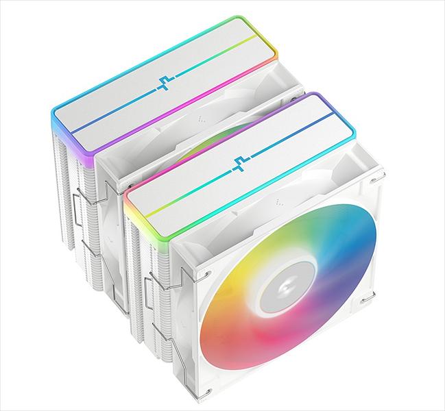 Кулер для процессора DEEPCOOL AG620 WH ARGB V2 LGA20XX/1700/1200/115X/AM5/AM4 (9шт/кор, TDP 260W, PWM, ARGB DUAL Fan 120mm, 6 тепл. трубок, белый) RET фото 3