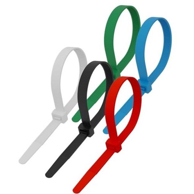 Rexant (07-0208-25) Стяжка кабельная нейлоновая 200x3,6мм, набор 5 цветов (25 шт/уп) фото 1