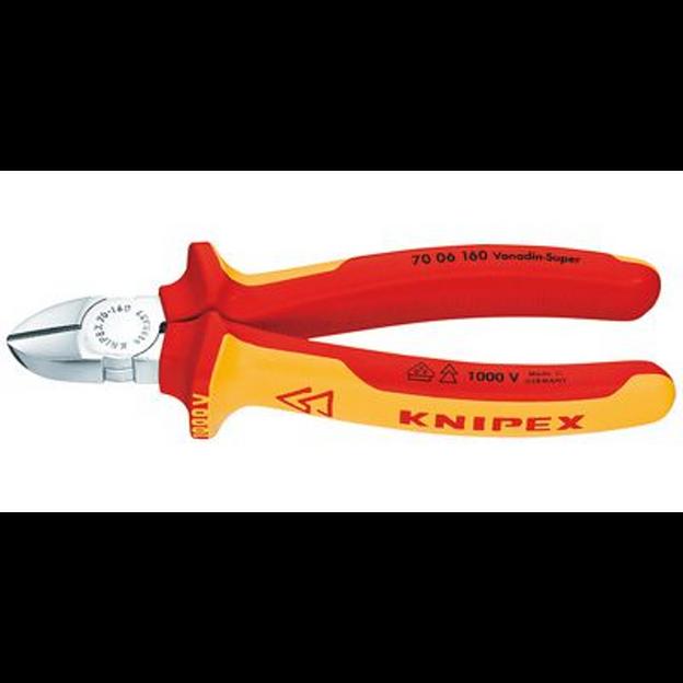 Бокорезы VDE 1000V резка - мягкая проволока 4мм проволока средней твердости 3мм твердая проволока 2мм L=160мм 62HRC диэлкектрические хромированные двухкомпонентные рукоятки фото 1