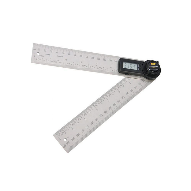 Угломер электронный Deli DL305200 200/400мм, диапазон 0-360 град., нержавеющая сталь фото 1