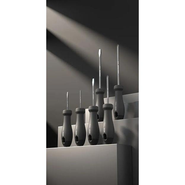 Набор отверток "Home Series Black" Deli HT1006 6шт SL3x75+SL5x100+SL6x150+PH0x75+PH1x100+PH2x150, эксклюзивный дизайн, рукоятка из высококачественного софттач пластика фото 4