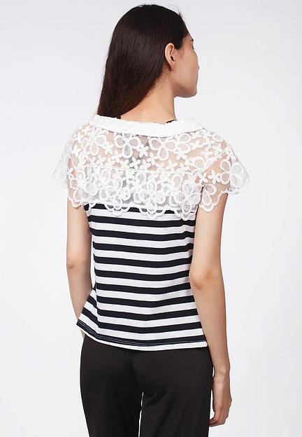 Футболка Crystal Travel «Maglia rigata bianco/blu» ОПТ фото 3