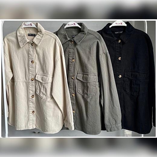 Женская джинсовая рубашка оверсайз опт фото 3