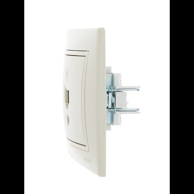 Розетка телефонная 1-м СП Mira RJ11 крем./крем.. LEZARD 701-0303-137 фото 3