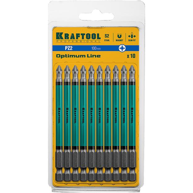 KRAFTOOL Optimum PZ2, 100 мм, 10 шт, биты (26124-2-100-10) фото 3