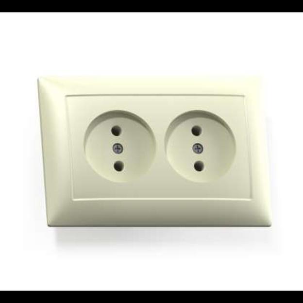 Розетка 2-м СП Селена РС16-371 16А IP20 сл. кость Кунцево 8147 фото 1