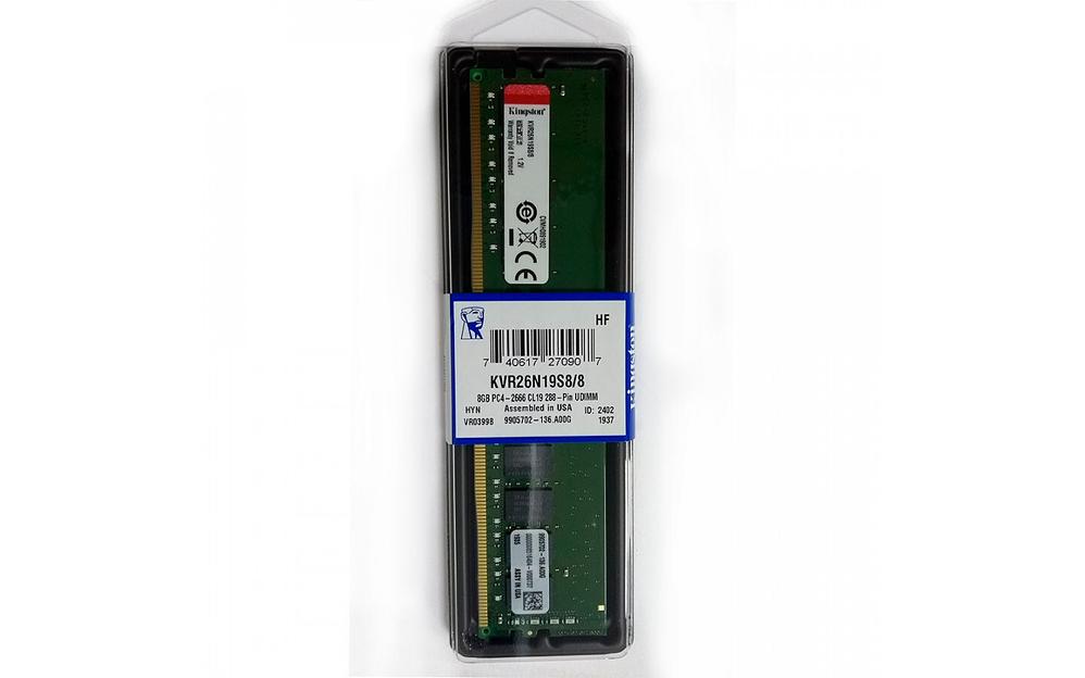 Память Kingston DDR4 DIMM 8Гб, 2666MHz/CL19, Retail (KVR26N19S8/8) фото 1