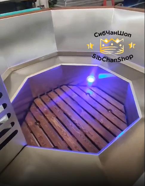 Банный чан «Фурако 2300» восьмигранный на 6-8 человек, сталь 430 фото 3