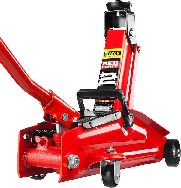 STAYER R-28 RED FORCE, в кейсе, 2 т, 130 - 350 мм, подкатной домкрат для легковых а/м, Professional (43153-2-K) фото 3