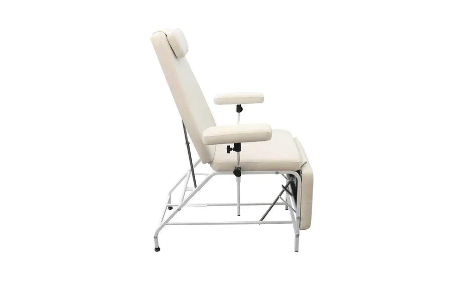 Косметологическое кресло с подлокотниками, экокожа, механическая регулировка угла наклона секции спины и ног, 30 кг фото 7