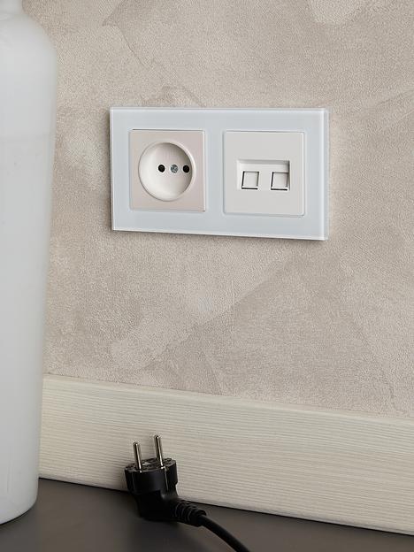 BRITE Рамка 2 поста РУ-2-2-БрБ стекло белый фото 5