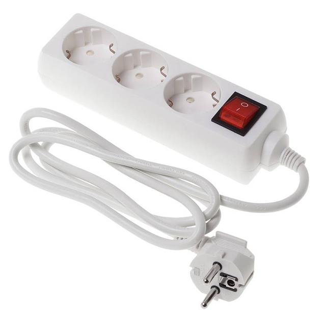 Сетевой удлинитель Buro BU-PS3.1/W 1.5м (3 розетки) белый (пакет ПЭ) фото 1