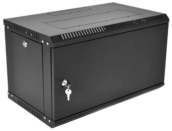 ЦМО Шкаф телекоммуникационный настенный разборный ЭКОНОМ 6U (600? 520) дверь металл, цвет черный (ШРН-Э-6.500.1-9005) фото 1