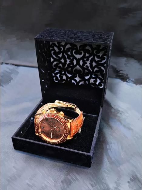 Футляр ажурный под часы и браслет (чёрный) ОПТ фото 1