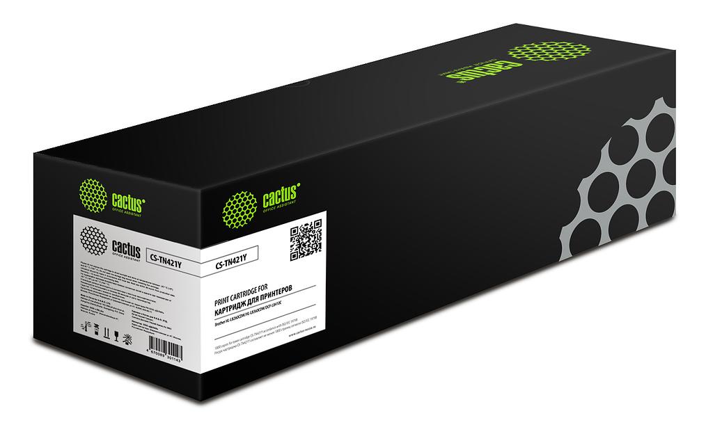 Картридж лазерный Cactus CS-TN421Y TN-421Y желтый (1800стр.) для Brother HL-L8260CDW/HL-L8360CDW/DCP-L8410CDW/MFC-L8690CDW/MFC-L8900CDW фото 1