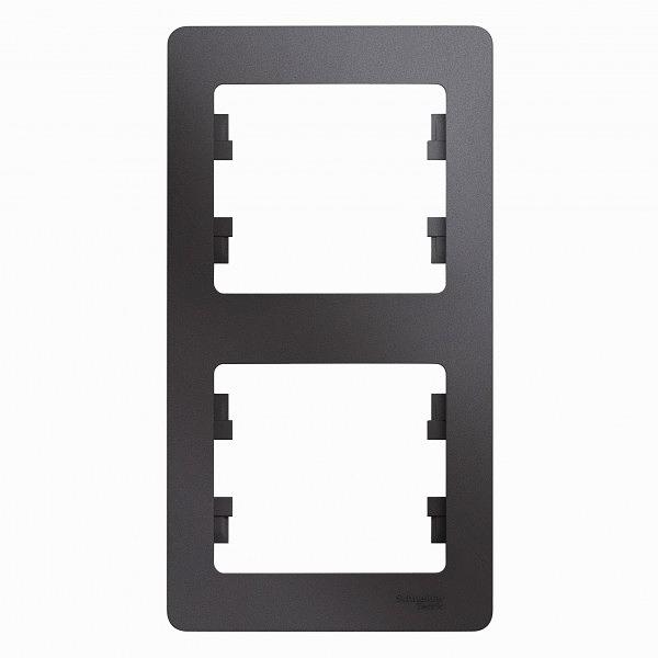 Systeme electric GSL001306 GLOSSA 2-постовая РАМКА, вертикальная, ГРАФИТ фото 1