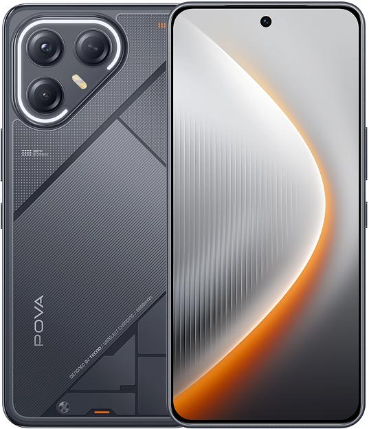 Смартфон Tecno Pova 7 Ultra 5G 256Gb 12Gb черный моноблок 3G 4G 6.8" 1080x2460 Android 14 50Mpix 802.11 a/b/g/n/ac NFC GPS GSM900/1800 Protect фото 2