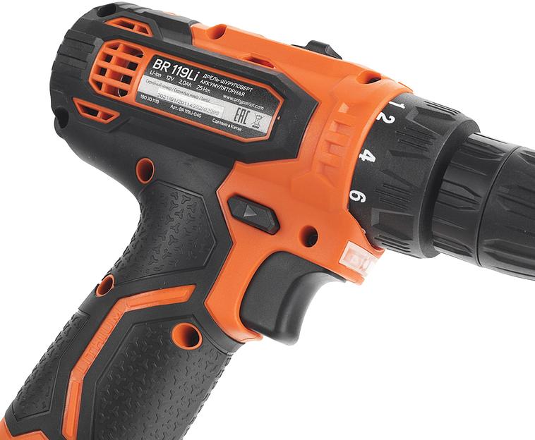 Дрель-шуруповерт Patriot BR 119Li аккум. патрон:быстрозажимной (кейс в комплекте) (180301119) фото 7