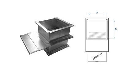 Шибер прямоугольный из оцинкованной стали 200х400 мм, Опт фото 1
