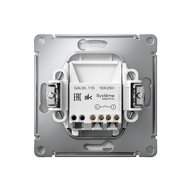 ARTGALLERY 1-клавишный ВЫКЛЮЧАТЕЛЬ, 10АХ, механизм, быстрозажимные клеммы, АЛЮМИНИЙ фото 2