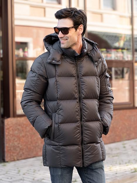 Пуховик мужской «Цюрих», темный серый, опт фото 2
