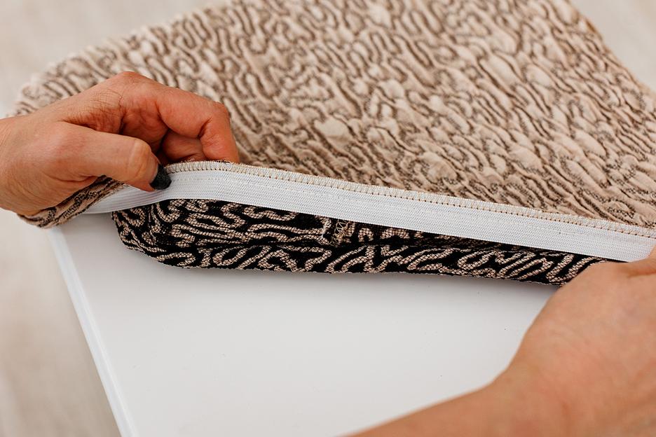 Чехол на табурет Чехлы&Пледы «Виктория» тёмная ваниль (2 шт) ОПТ фото 5