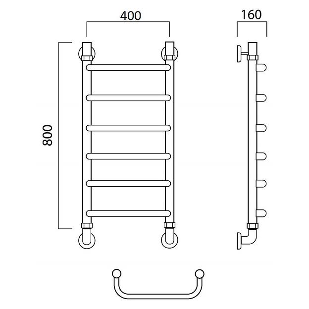 Полотенцесушитель водяной Роснерж Скоба L102000 80x40 фото 3