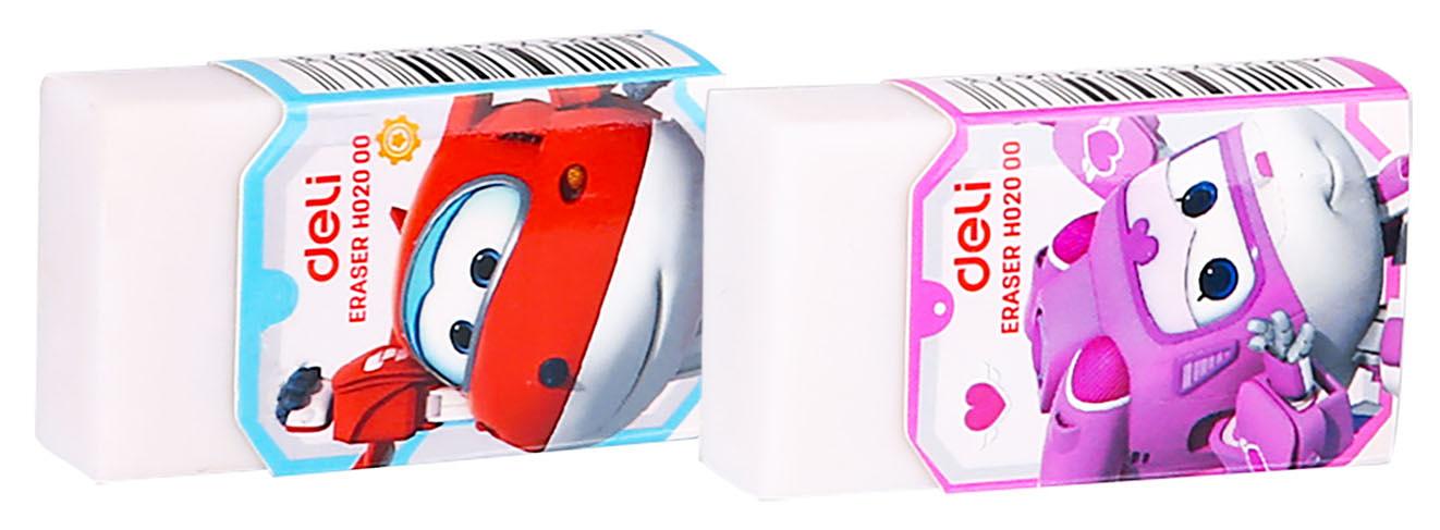Ластик Deli EH02000 Super Wings 45x25x12мм белый картонный дисплей фото 2