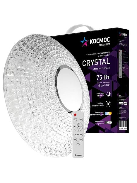Светильник светодиодный ДБО-75 Вт настенно-потолочный управляемый CRYSTAL 230В 3000-6500K 6000Лм 505x125мм фото 2