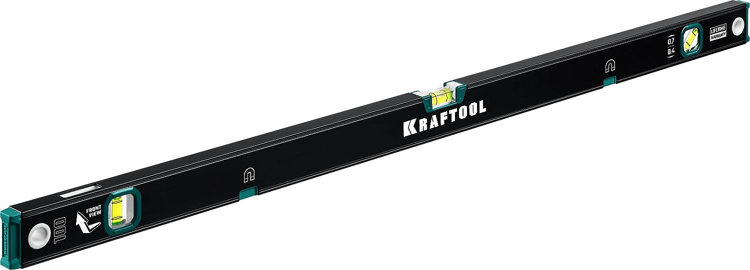 KRAFTOOL 1000 мм, усиленный профиль, с зеркальным глазком, магнитный уровень (34785-100) фото 1