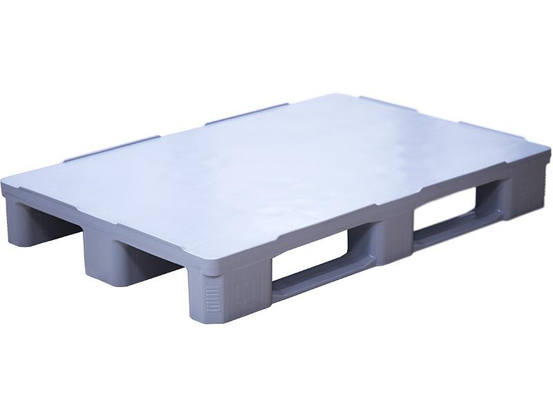Паллет 1200x800х160 сплошной, гигиенический, на 3-х полозьях  серый фото 1