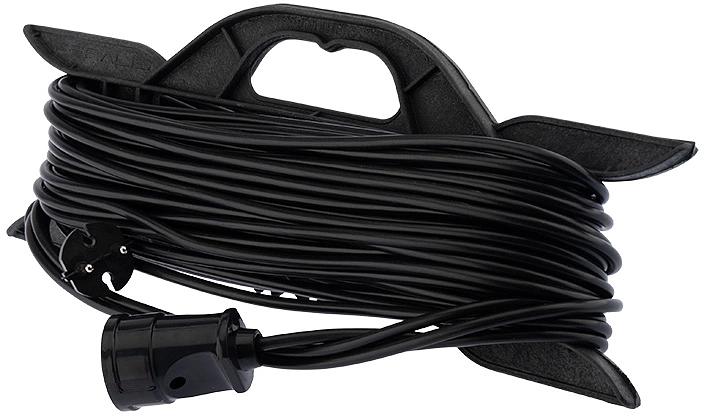 Удлинитель силовой PROconnect ПВС (11-7103) 2x0.75кв.мм 1розет. 30м ПВС 6A пласт.рамка черный фото 1