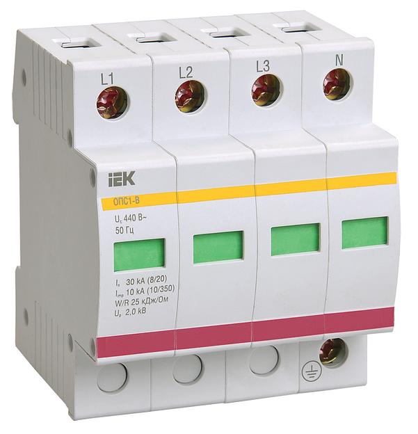 KARAT ОПС1-C УЗИП 4P In=20кА Un=400В Im=40кА IEK IEK MOP20-4-C фото 1