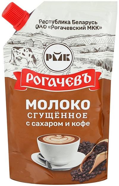 Молоко сгущённое с сахаром и натуральным кофе, Рогачевъ, 7 %, дой-пак, 270 гр, опт фото 1