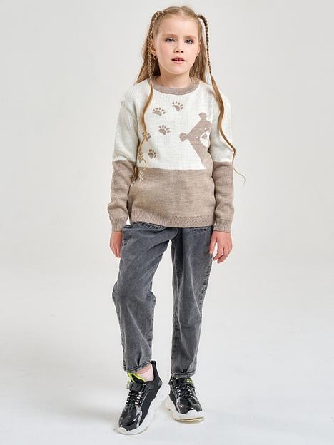 Джемпер «Мишка» светло-коричневый, для девочек ОПТ фото 5