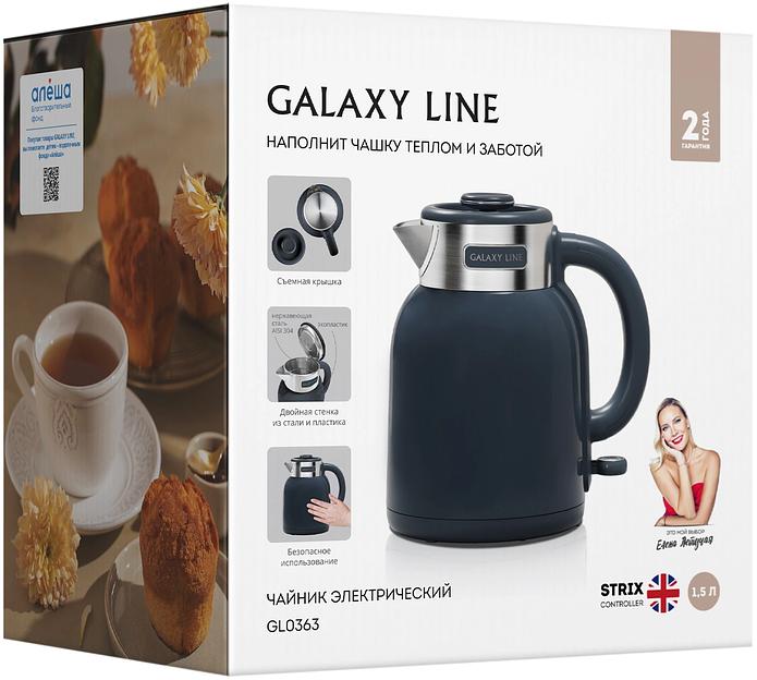 Чайник электрический Galaxy Line GL 0363 1.5л. 1800Вт синий корпус: нерж.сталь/пластик (7010103635) фото 7