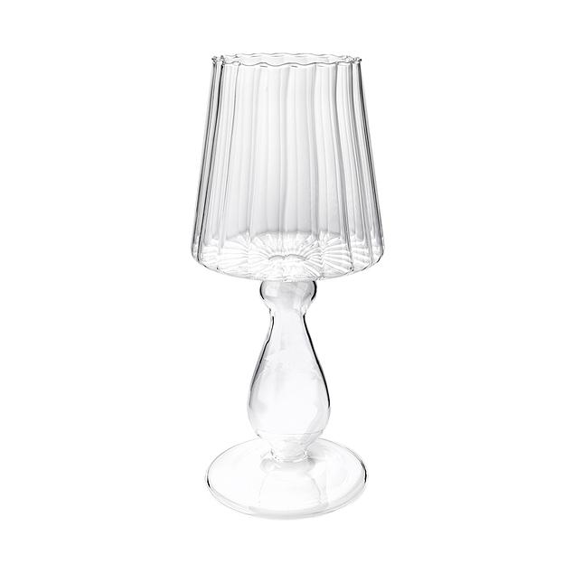 Декоративный подсвечник из цветного стекла, Д110 Ш110 В255, белый фото 1