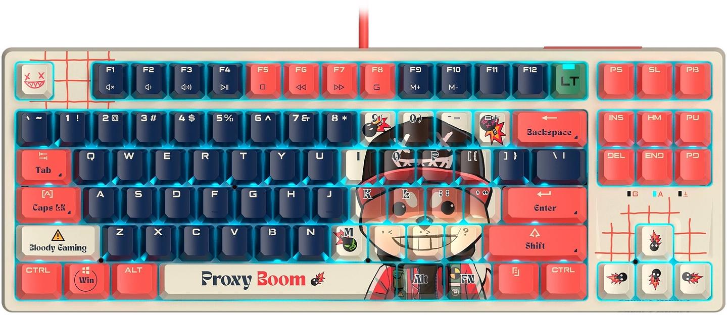 Клавиатура A4Tech Bloody AT87 Proxy Boom механическая бежевый/красный USB for gamer LED (AT87) фото 2