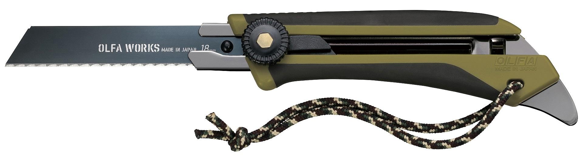 OLFA WORKS FK1 FIELD KNIFE универсальный нож со сменным серрейторным лезвием для сложных материалов (OW-FK1-OD) фото 1