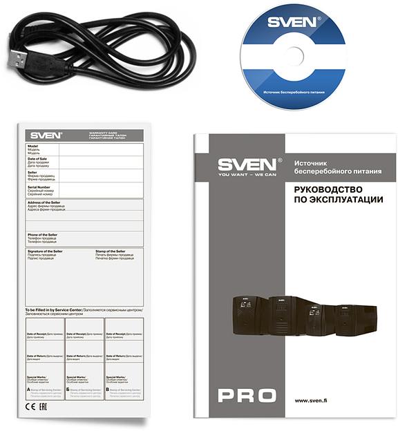 ИБП SVEN Pro 1500 (LCD, USB), линейно-интерактивный, автоматический стабилизатор напряжения, 1500Вт, 900Ва, 3 евророзетки, USB, RJ-45, черный, габариты 140?350?175мм, 10кг. (SV-013875) фото 4