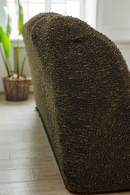 Чехол на трёхместный диван Чехлы&Пледы «Виктория» оливковый ОПТ фото 3