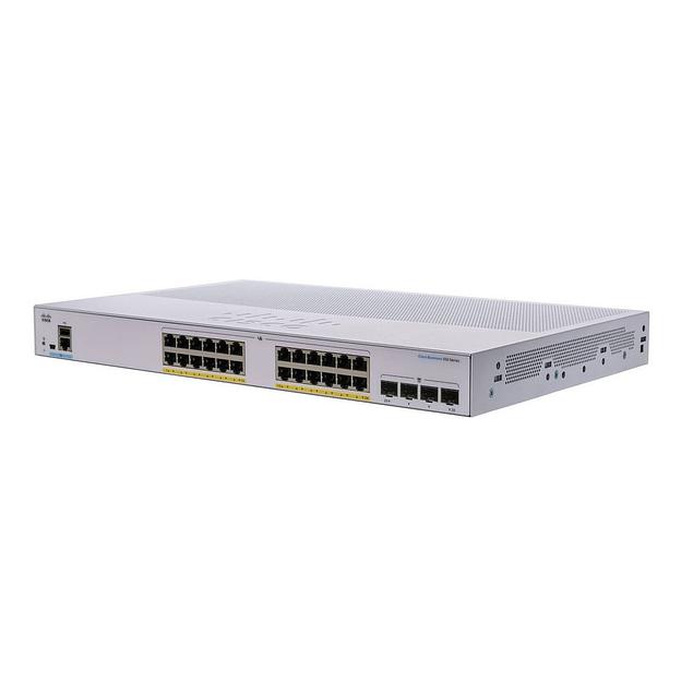 CBS350 24x10/100/1000 PoE+ ports 195W power budget, 4x 1Gb SFP uplink, Fanless, Mounting Kit, CBS350-24P-4G фото 1