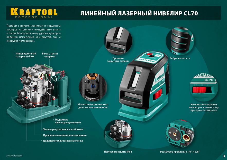KRAFTOOL CL-70, лазерный нивелир (34660) фото 8